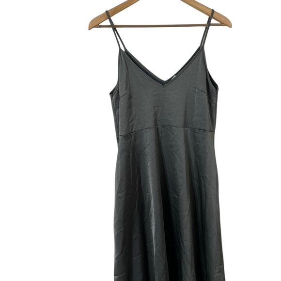 ANTHROPOLOGIE Daily Practice Slip Gray Silver Midi Dress - Picture 5 of 7